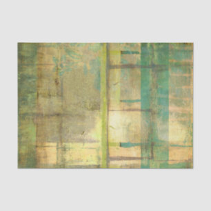 Gilded Turquoise and Green Abstract Painting Tissue Paper