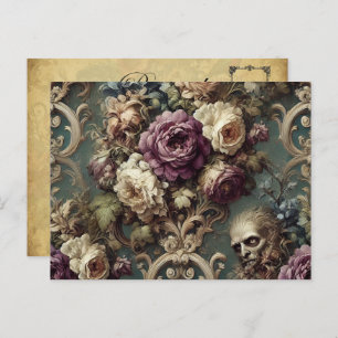 Gilded Unease – Gothic Victorian Floral Design Holiday Postcard