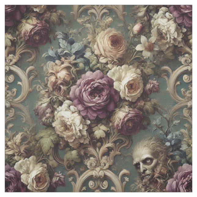 Gilded Unease – Gothic Victorian Statement Tile Fabric (Swatch)