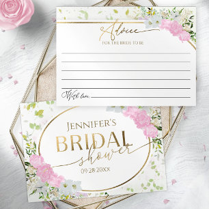 Gilded Wildflower Spring Bridal Shower Advice Card
