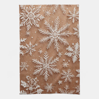 Gilded Winter Crystals Tea Towel