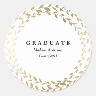 Gilded Wreath   Graduation Sticker