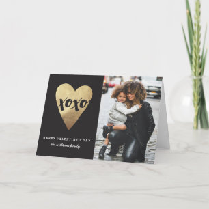 Gilded XOXO Valentine's Day Greeting Card - Black