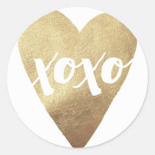 Gilded XOXO Valentine's Day Sticker - White
