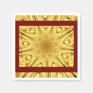 Gilded Zenith Opulent Swirl Crimson Gold Luxury Ac Napkin