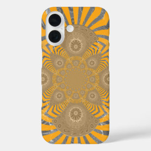 Gilded Zephyr:  Elegance in Golden Yellow & Chrome iPhone 16 Case
