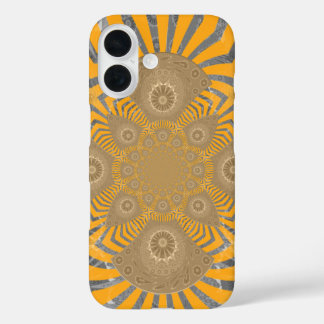 Gilded Zephyr: Elegance in Golden Yellow & Chrome iPhone 16 Case