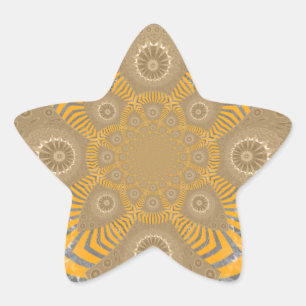 Gilded Zephyr: Elegance in Golden Yellow & Chrome Star Sticker