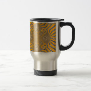 Gilded Zephyr: Elegance in Golden Yellow & Chrome Travel Mug