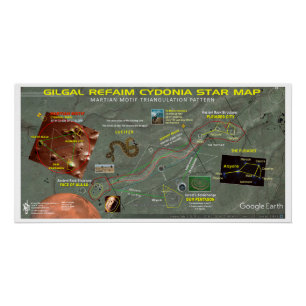 Gilgal Refaim - Cydonia Star Map Poster