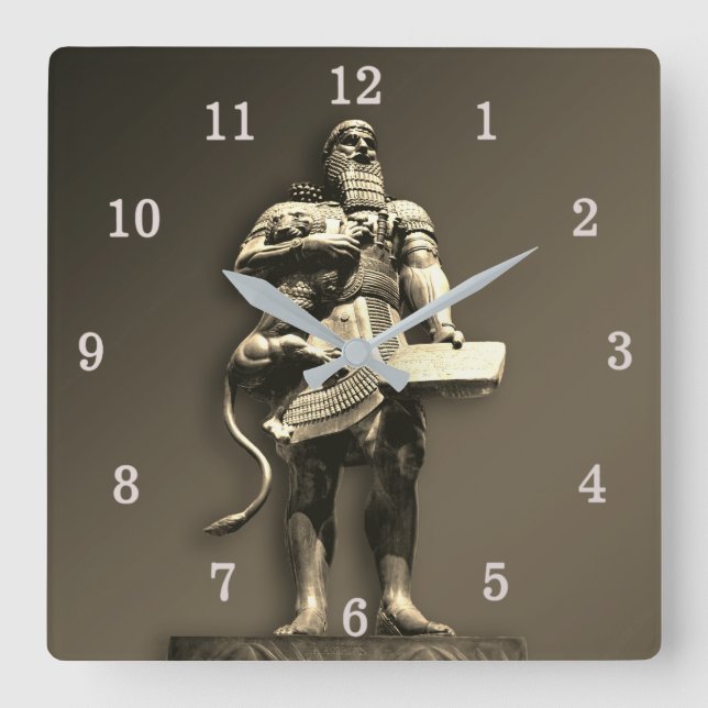 Gilgamesh Square Wall Clock (Front)