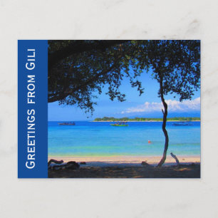 gili beach greetings postcard