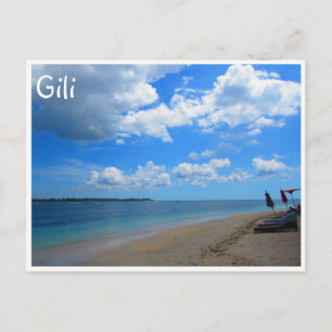 gili island beach postcard