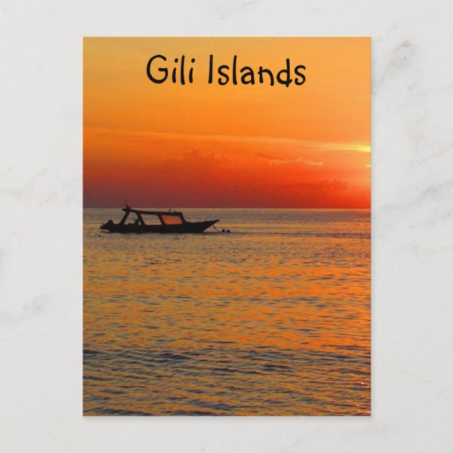 gili islands golden sunrise postcard (Front)