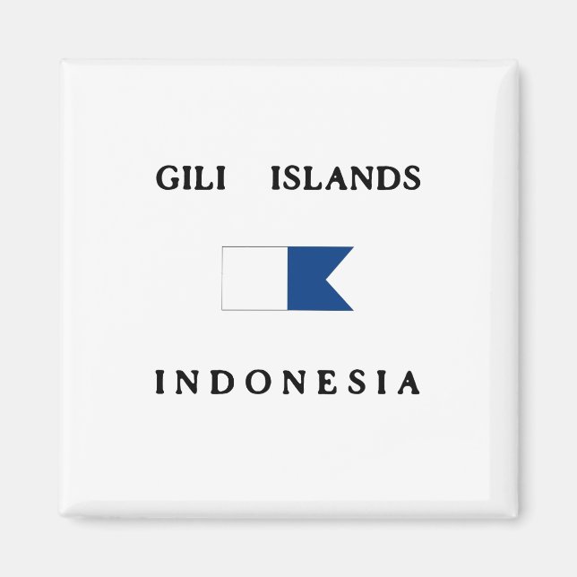 Gili Islands Indonesia Alpha Dive Flag Magnet (Front)