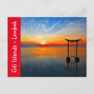 gili lombok sunset postcard