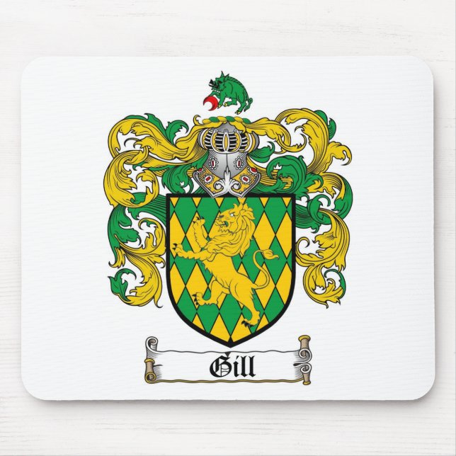 GILL FAMILY CREST -  GILL COAT OF ARMS MOUSE MAT (Front)