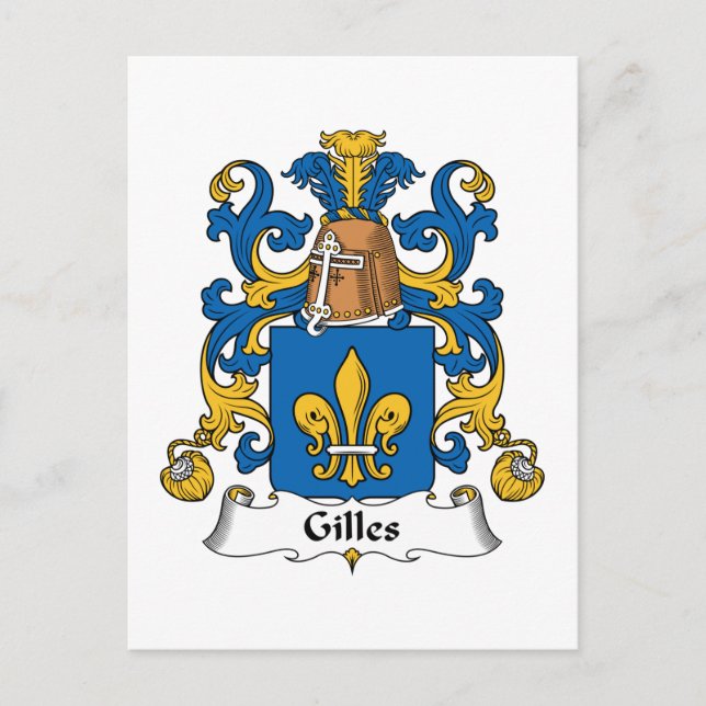 Gilles Family Crest Postcard (Front)