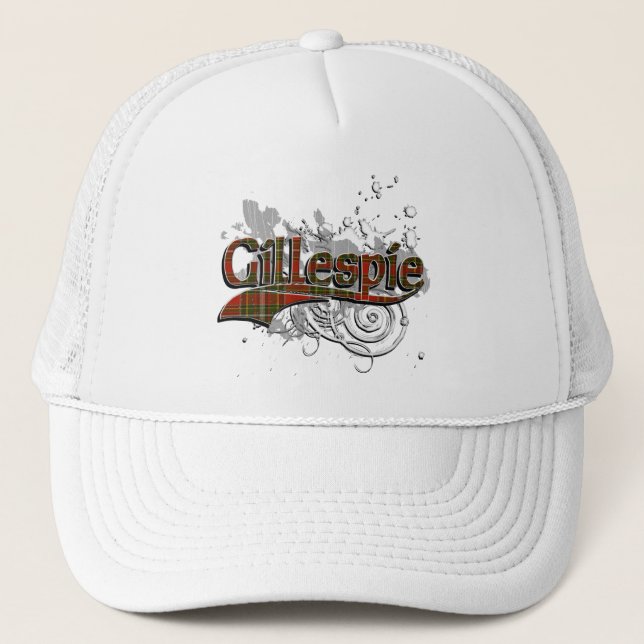 Gillespie Tartan Grunge Trucker Hat (Front)