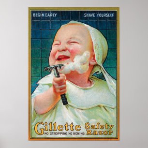 Gillette Safety Razor - Begin Early Shave Poster