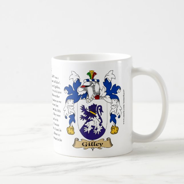 Gilley, the Origin, the Meaning and the Crest Coffee Mug (Right)