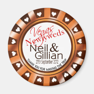 Gillian's Vegas Newlyweds Casino Chip Magnet Favou