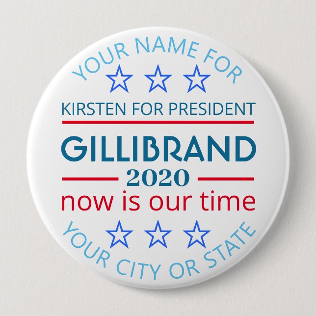 Gillibrand 2020 Presidential Election Campaign 10 Cm Round Badge (Front)