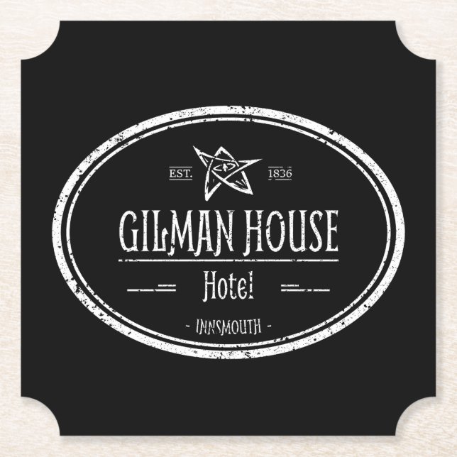 Gilman House Innsmouth Lovecraftian Paper Coaster (Front)