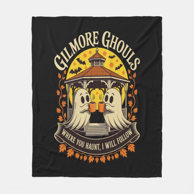 Gilmore Ghouls Halloween Ghost Fleece Blanket (Front)