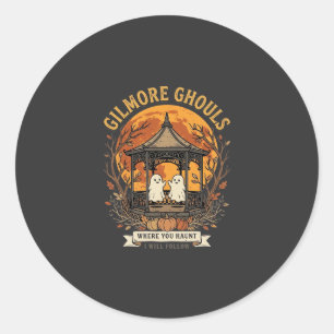 Gilmore Ghouls Halloween Ghost Gazebo Design_1 Classic Round Sticker