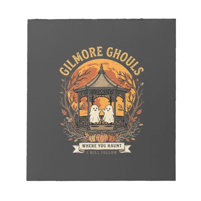 Gilmore Ghouls Halloween Ghost Gazebo Design_1 Notepad (Front)