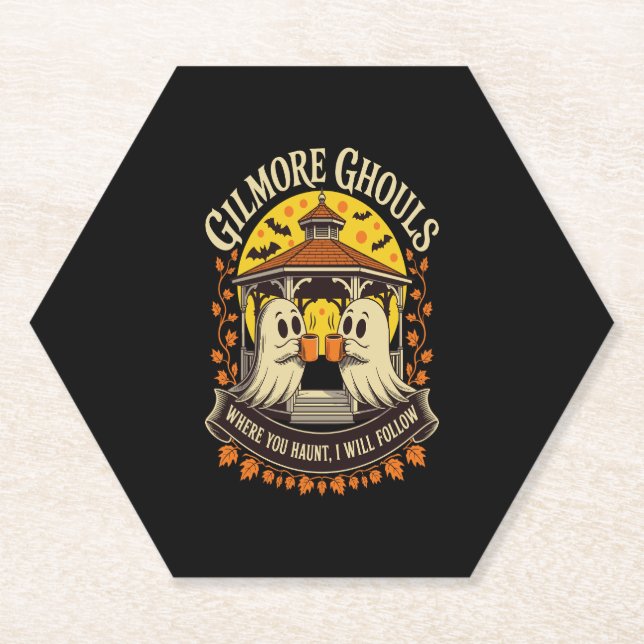 Gilmore Ghouls Halloween Ghost Paper Coaster (Front)