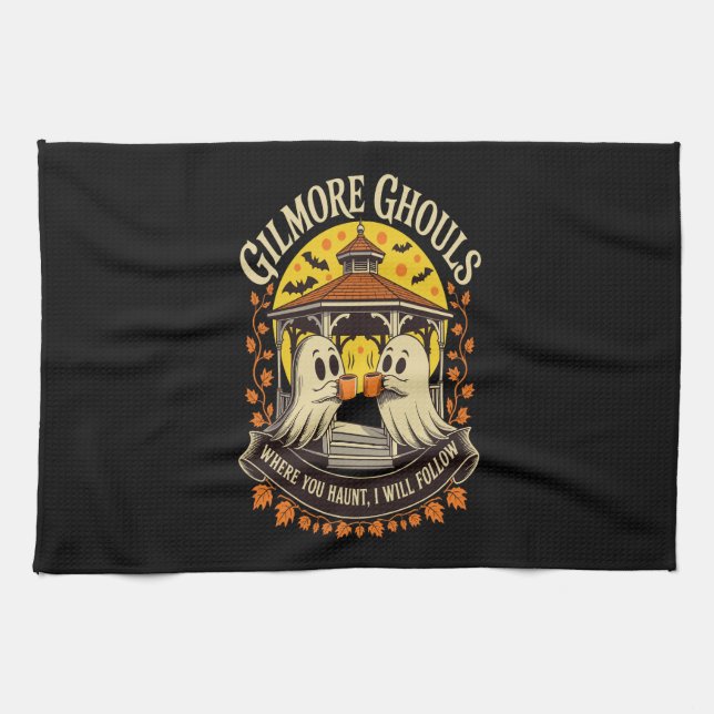 Gilmore Ghouls Halloween Ghost Tea Towel (Horizontal)