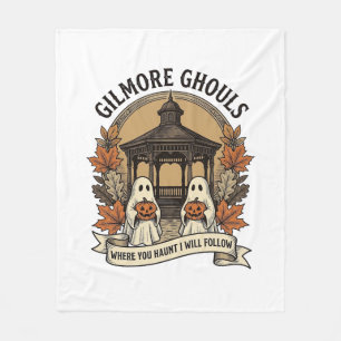 Gilmore Ghouls Vintage Halloween Ghost Fleece Blanket