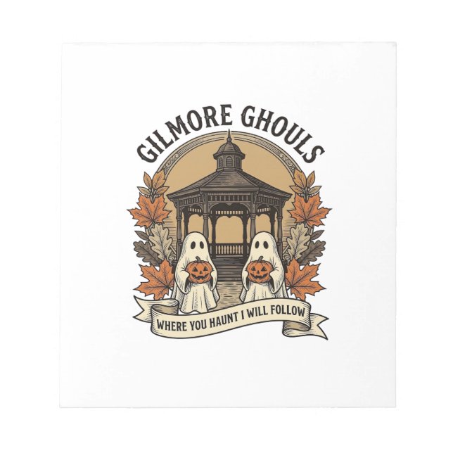 Gilmore Ghouls Vintage Halloween Ghost Notepad (Front)