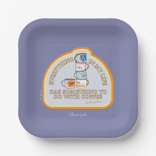 Gilmore Girls | Coffee Quote Graphic Paper Plate (Front)