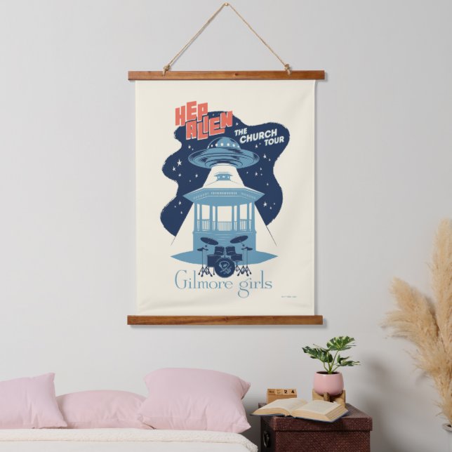 Gilmore Girls Hep Alien Church Tour Hanging Tapestry (Bedroom)