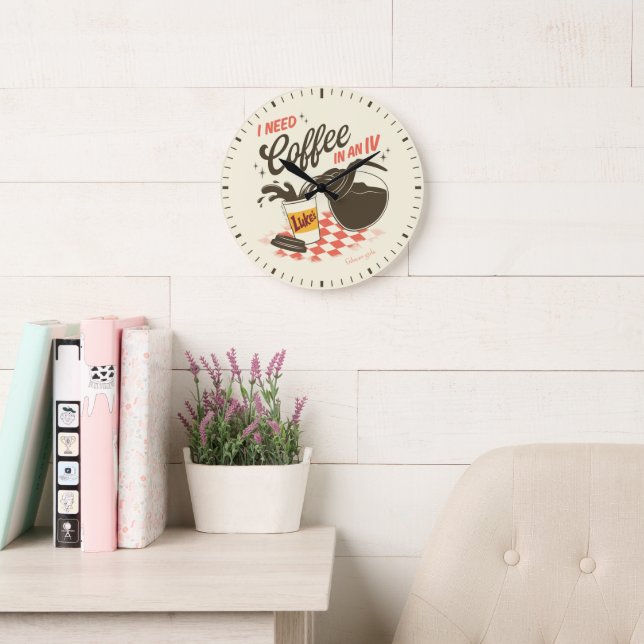 Gilmore Girls Luke’s Coffee IV Quote Large Clock (Reading Room)