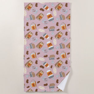 Gilmore Girls   Luke's Diner Coffee Pattern Beach Towel