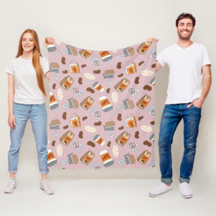 Gilmore Girls Luke's Diner Coffee Pattern Fleece Blanket