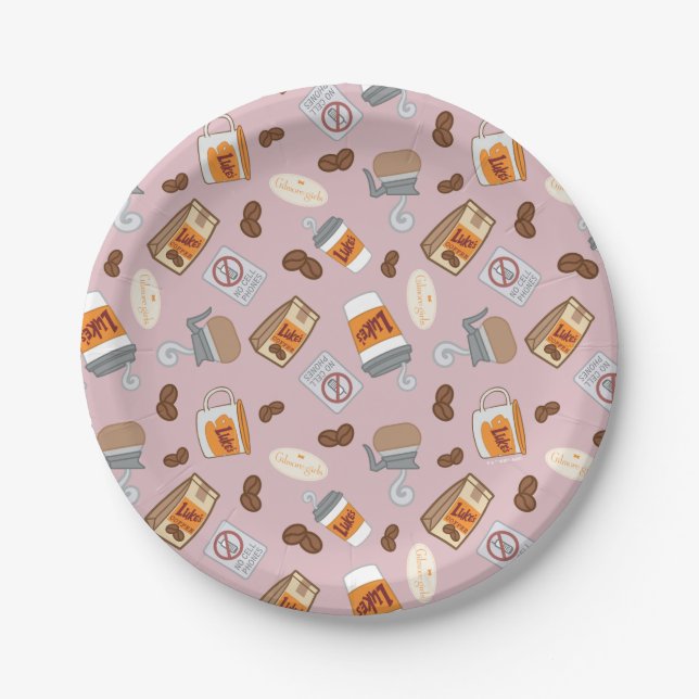 Gilmore Girls | Luke's Diner Coffee Pattern Paper Plate (Front)
