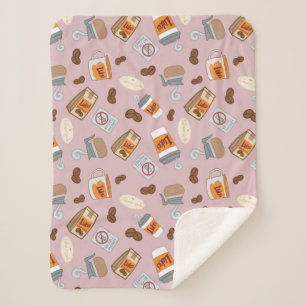 Gilmore Girls Luke's Diner Coffee Pattern Sherpa Blanket