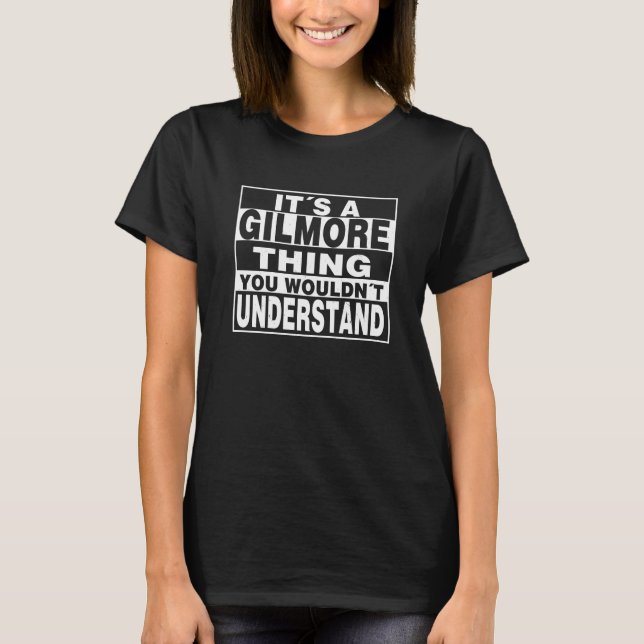 GILMORE Surname Personalised Gift T-Shirt (Front)