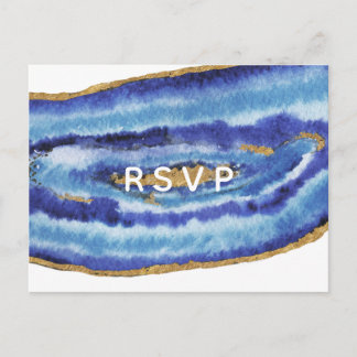 Gilt Agate Wedding Invitations rsvp Postcard