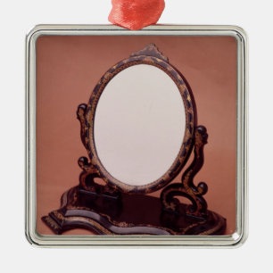 Gilt-painted papier-mache mirror, c.1890 metal tree decoration