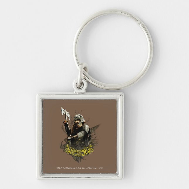 GIMLI™ With Ax Vector Collage Key Ring (Front)