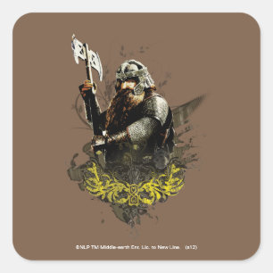 GIMLI™ With Ax Vector Collage Square Sticker