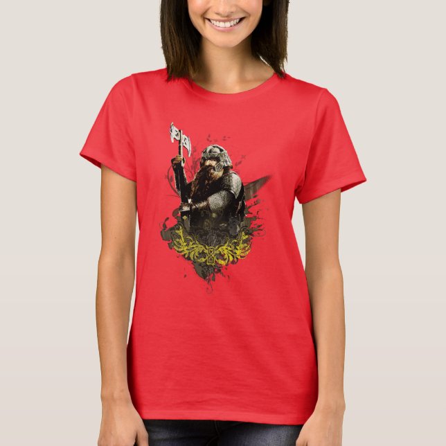 GIMLI™ With Axe Vector Collage T-Shirt (Front)