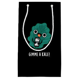 Gimme A Kale Funny Veggie Pun Dark BG Small Gift Bag