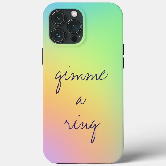 "Gimme A Ring" Pastel Rainbow Gradient Case-Mate iPhone Case (Back)